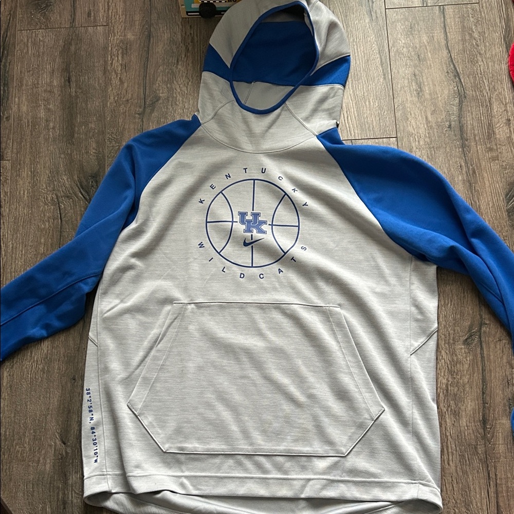 Nike Dri-FIT Gray and Blue Athletic Hoodie